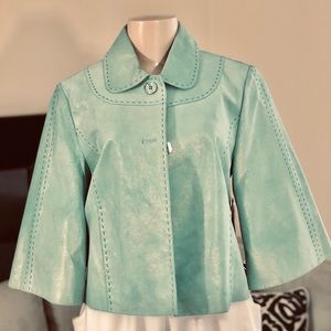 NWT SAGUARO  AQUA/METALLIC CROPPED SWING J…